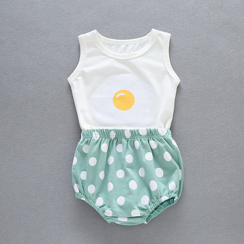 New Baby Summer Egg Vest Set