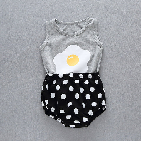 New Baby Summer Egg Vest Set