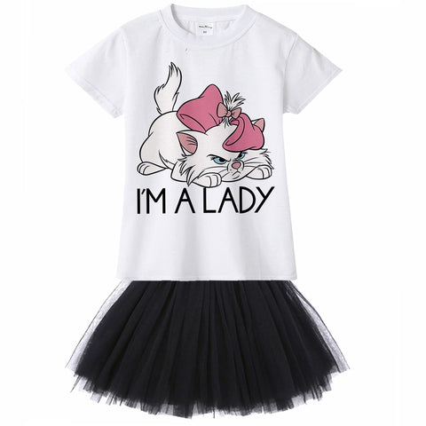 Cute Cat Kids Girl Princess Dress