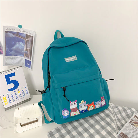 Cats Girl Campus School Backpack