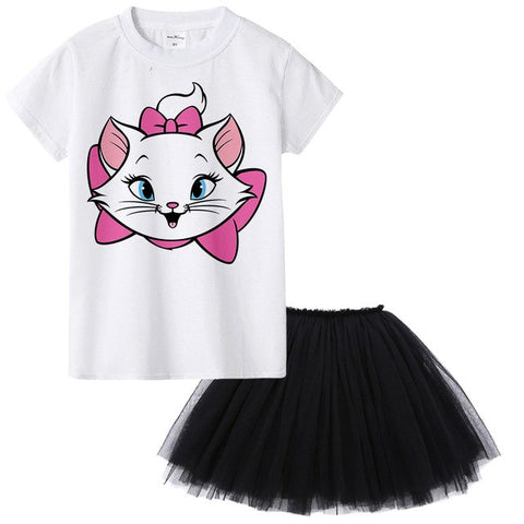 Cute Cat Kids Girl Princess Dress