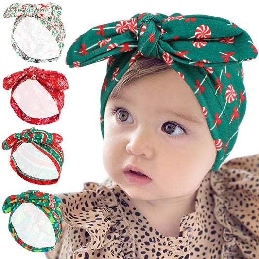 Christmas Baby Girls Bow Hat