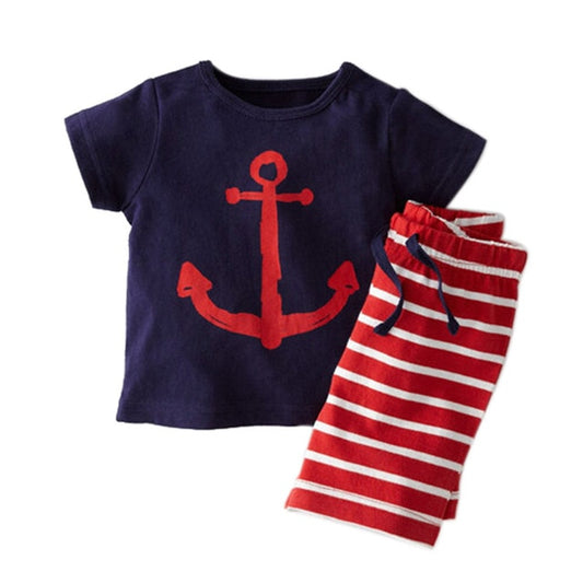 Baby Boy Summer Cartoon Printed Clothing Set