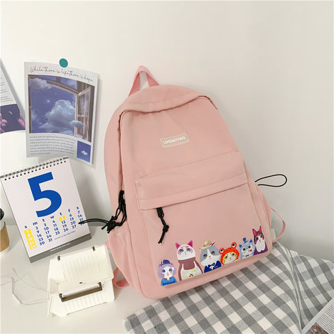 Cats Girl Campus School Backpack