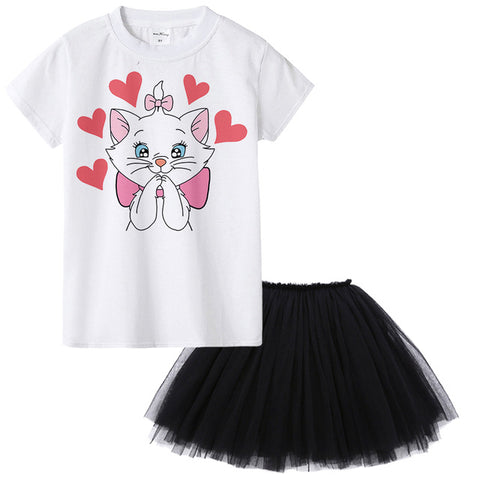 Cute Cat Kids Girl Princess Dress