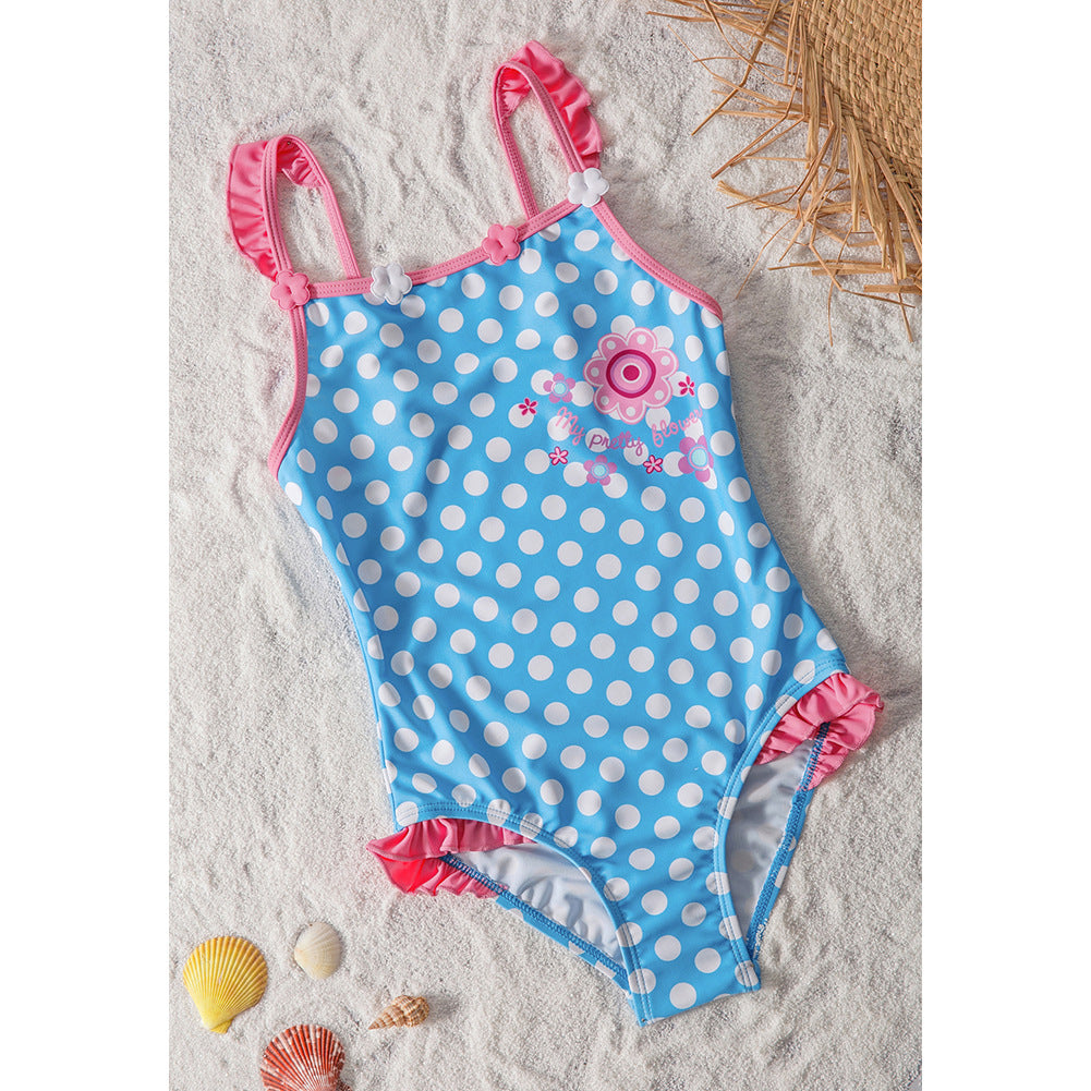 Polka Dot Girls Swimsuit