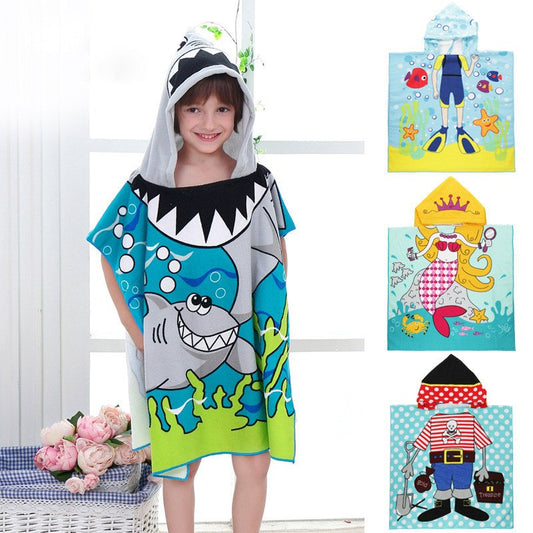 Children Cute Cartoon Hooded Towel