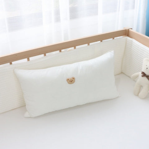 Embroidered Bear Baby Pillow