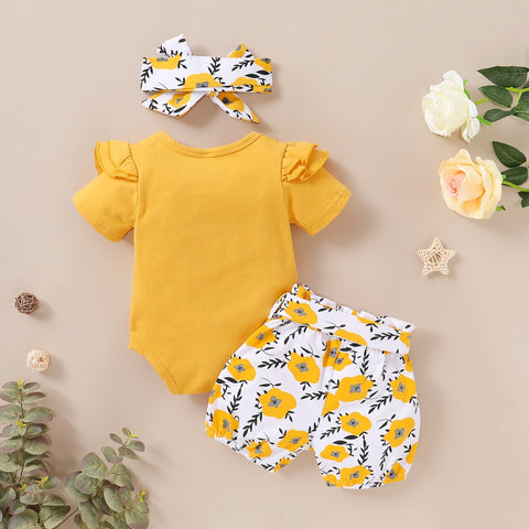 Yellow Girls' Spring Outfit Set