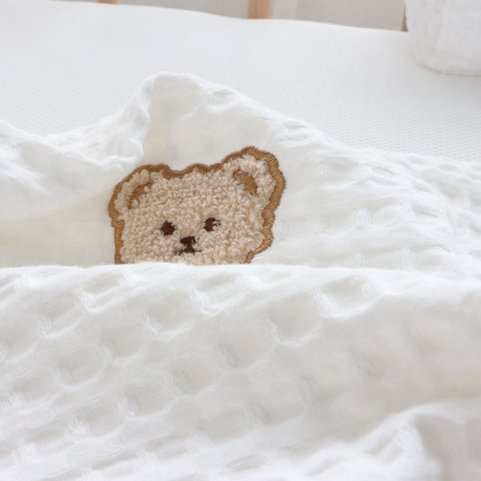 Embroidered Bear Baby Pillow