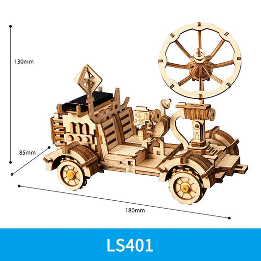 Solar Energy Wooden Space Robot Toy