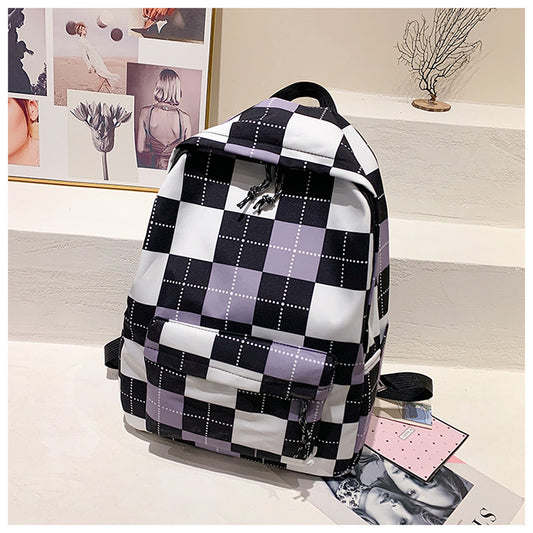 Plaid Student Backpack