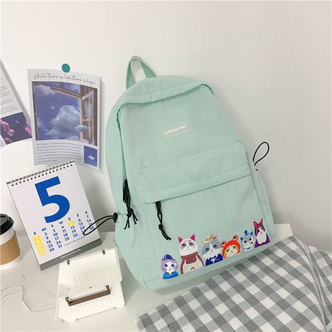 Cats Girl Campus School Backpack