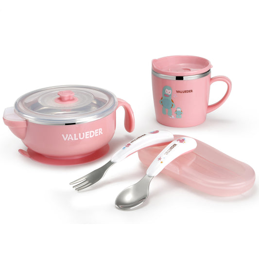 VALUEDER Stainless Steel Baby Feeding Set