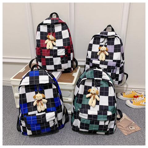 Plaid Student Backpack