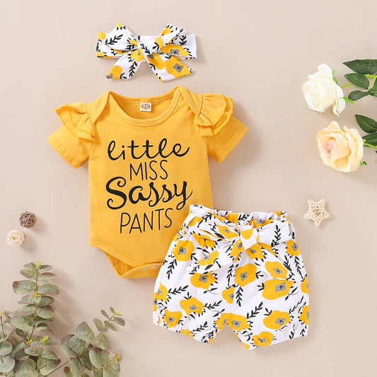 Yellow Girls' Spring Outfit Set