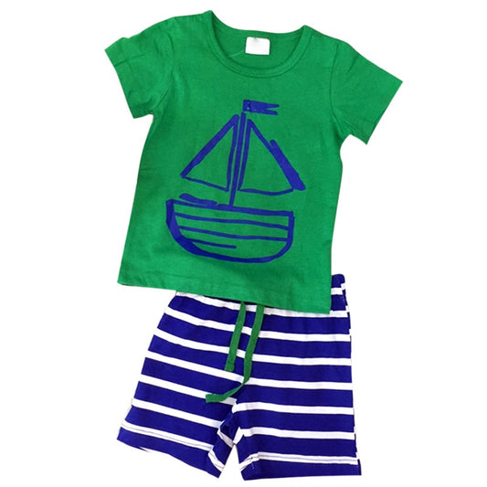 Baby Boy Summer Cartoon Printed Clothing Set