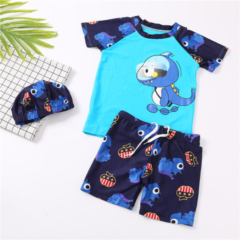 Blue Dinosaur Kids Boy Swim Suit