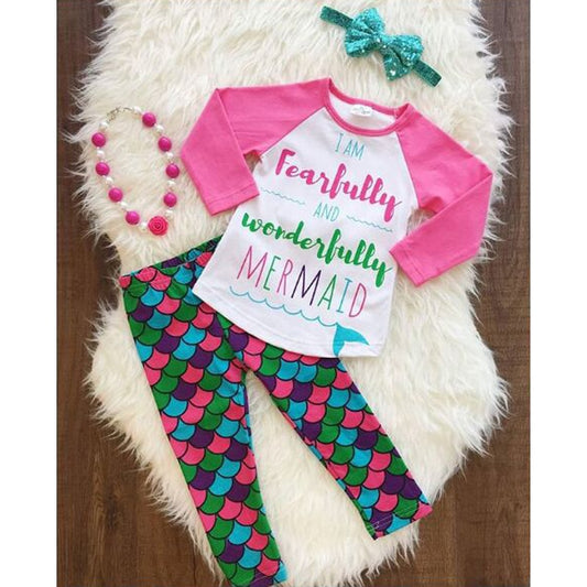 Wonderfully Mermaid Kids Girl Pajamas Set