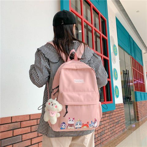 Cats Girl Campus School Backpack