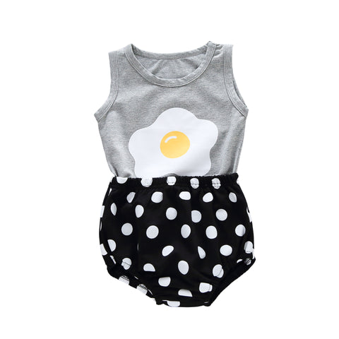 New Baby Summer Egg Vest Set