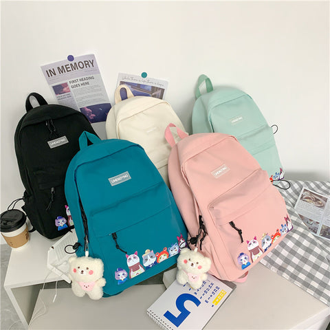 Cats Girl Campus School Backpack