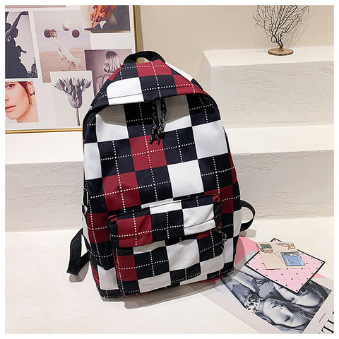 Plaid Student Backpack