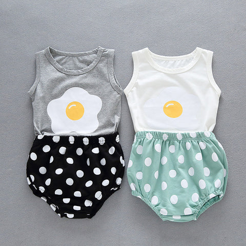 New Baby Summer Egg Vest Set