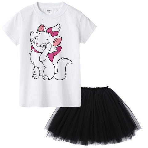 Cute Cat Kids Girl Princess Dress