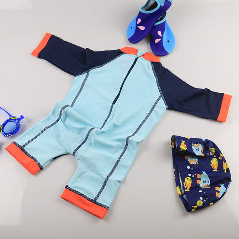 Cute Fish boy Swim Suit With Cap