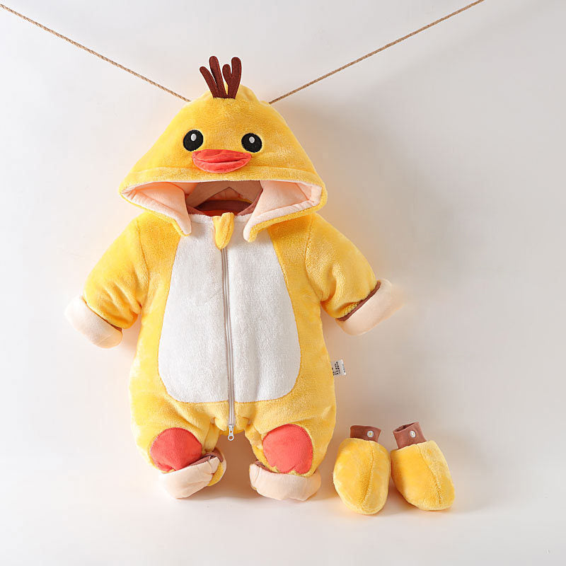 Yellow Chicken Baby Winter Onesie