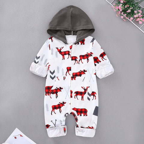 Bear-Deer Winter Baby Boy Romper