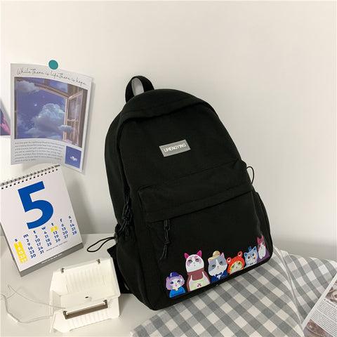 Cats Girl Campus School Backpack