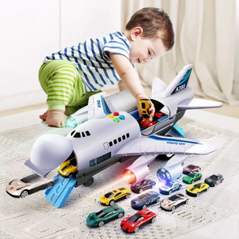 Large Kids' Airliner Toy Plane With Cars Toy